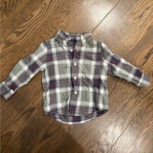 Janie and Jack Green and Blue Plaid Button-Down Shirt